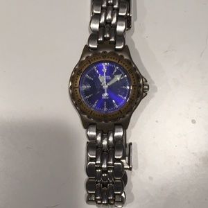Fossil watch with Silver Band and Royal Blue Face